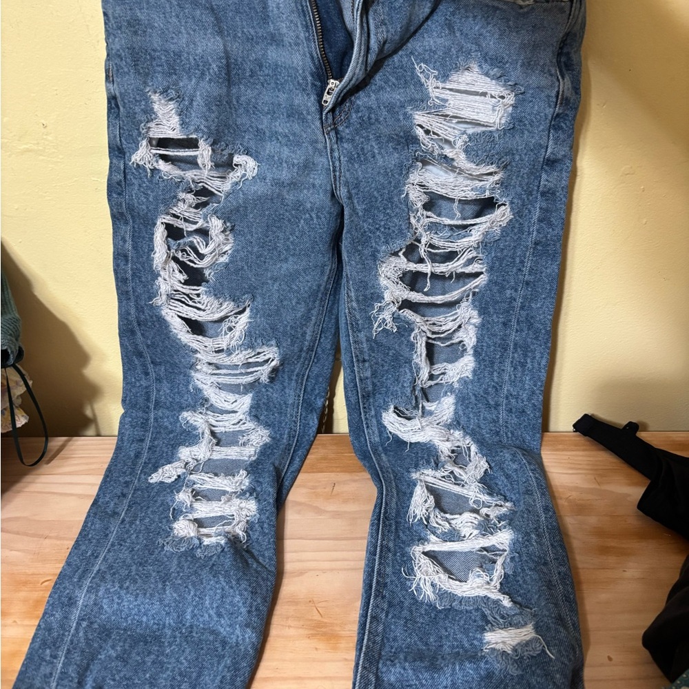 Distressed Blue Jeans for Women